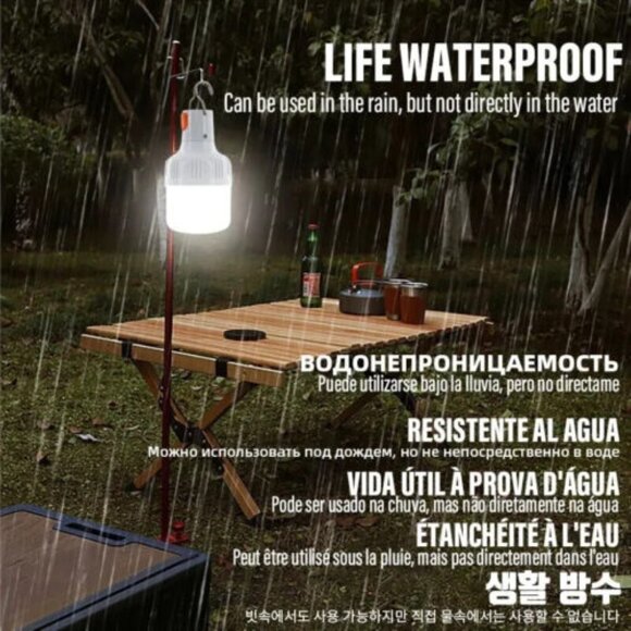 Outdoor / Indoor usb rechargable led bulb lantern high brightness with hook - Picture 4 of 6